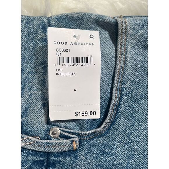NWT Good American Women's Indigo Good Classic Distressed Stretch Jeans‎ S… - Picture 3 of 9